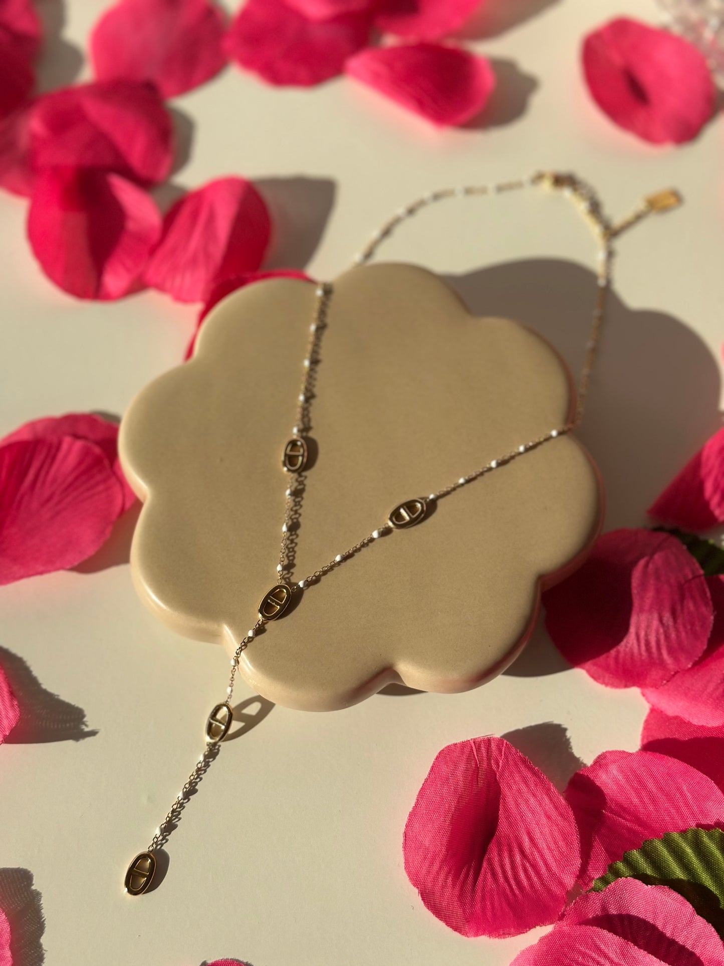 Collier trio blanc