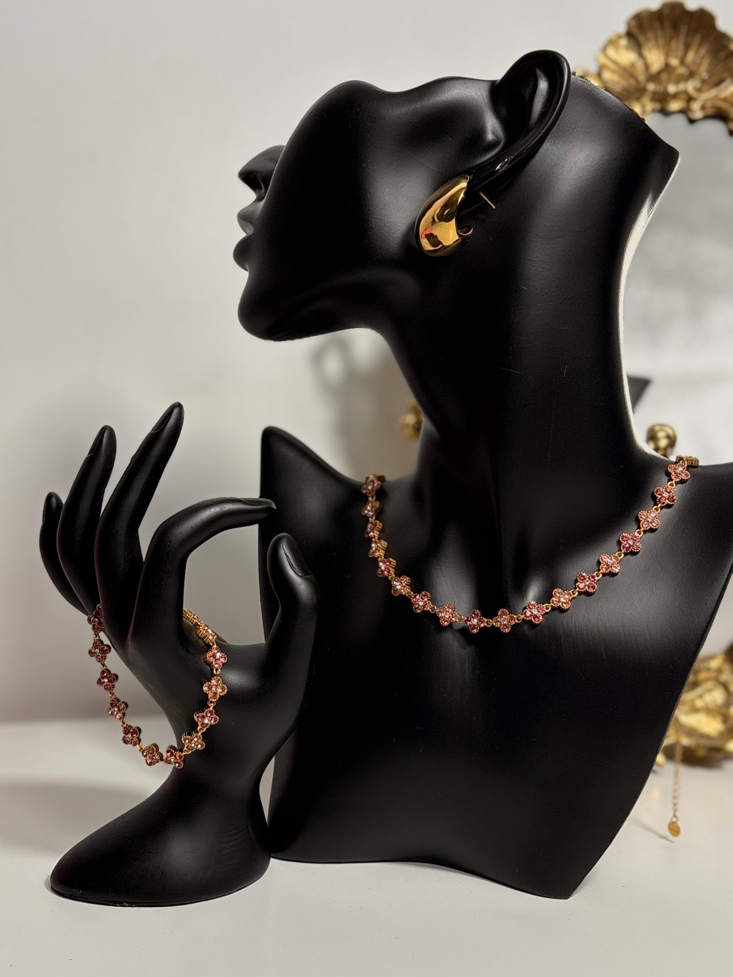 Collier Trèfle strass Olfa