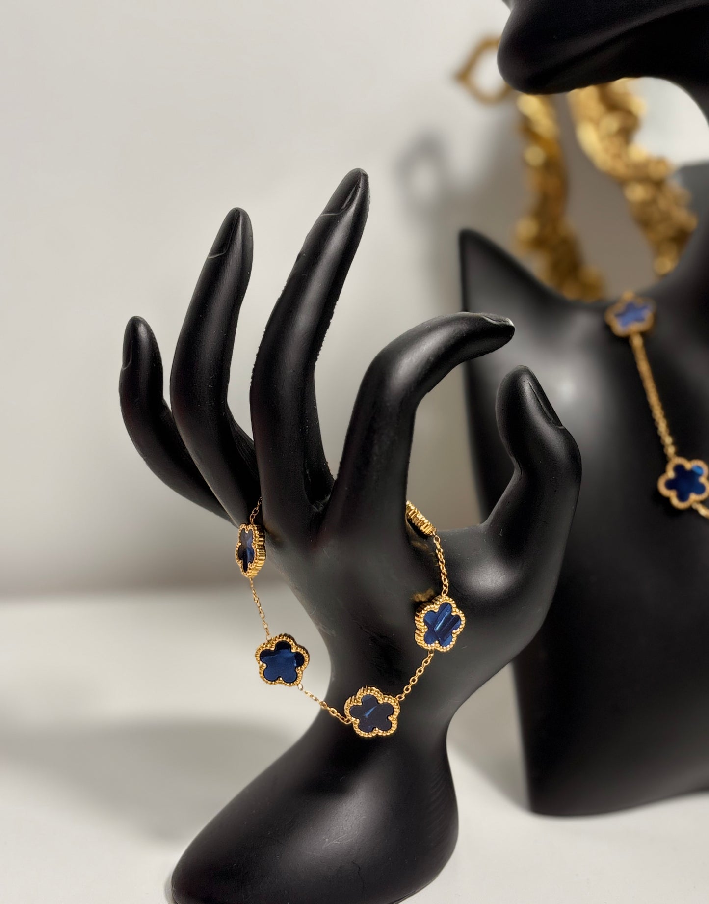 Bracelet trèfle bleu