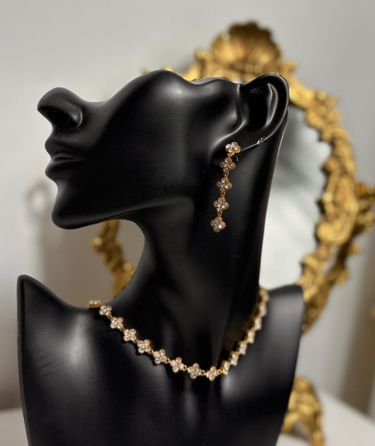 Boucle Trèfle strass Olfa